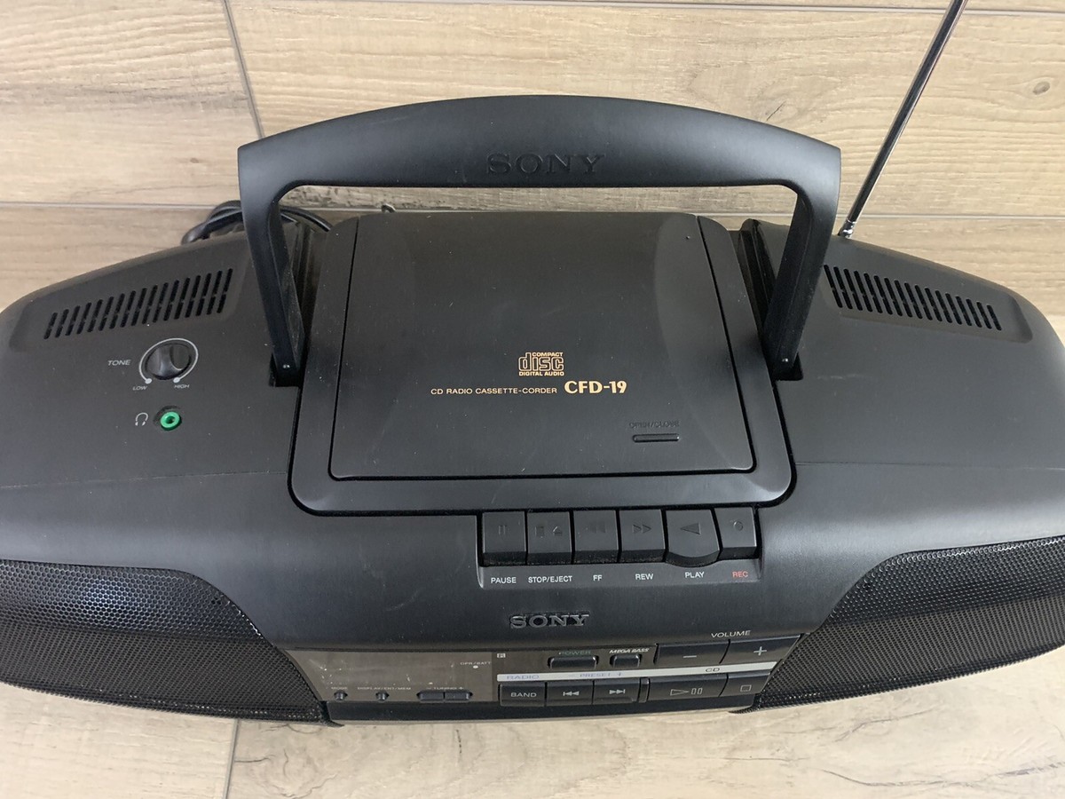 Sony CFD-19 Cd Radio And Cassette Boom Box Partially Works! - Read