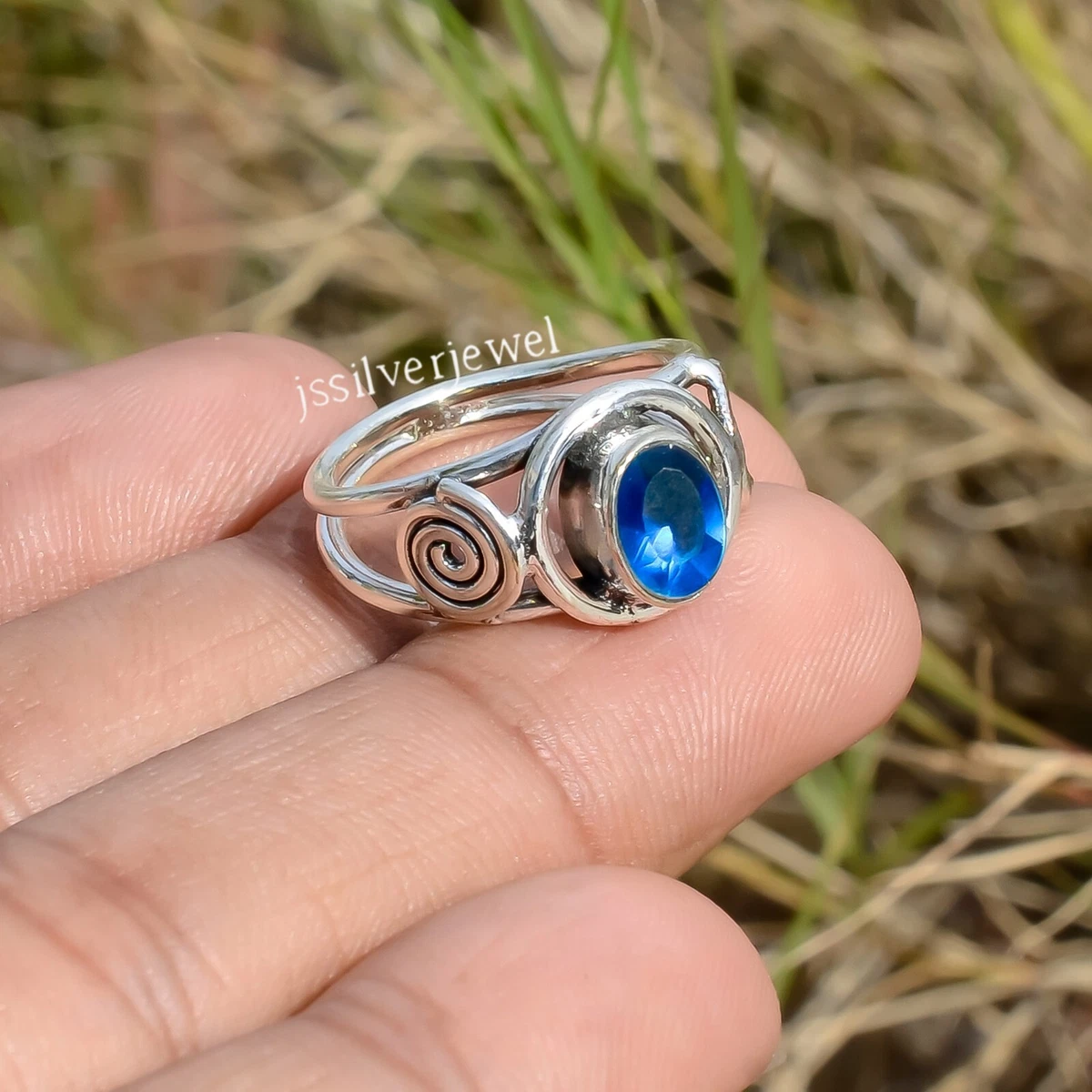 Anello Con Pietre Preziose Tanzanite In Argento Sterling 925 - Foto 3