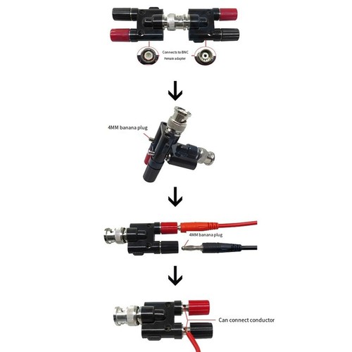 Eosnow Adaptateur BNC Vers Fiche Banane, Oscilloscope Rouge