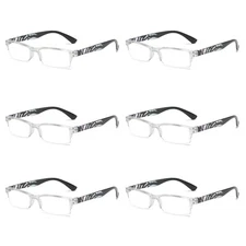 6 Pairs Unisex Blue Light Blocking Reading Glasses Slim Readers for Men Women