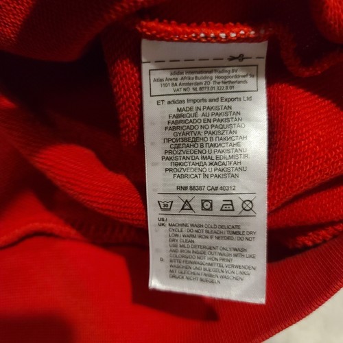 Adidas Trefoil Sweatshirt Youth XL Red Graphic Crew Neck Long Sleeve Pullover - Picture 8 of 11