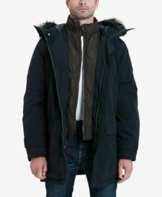 $375 Michael Kors Men's Navy Hooded Bib Snorkel Parka Medium