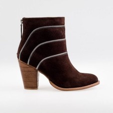 Da Donna Vera Pelle Stivali Caviglia Comodo Tacco Zip Classico Moda Stivale