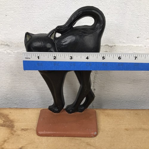 Vtg Cat Door Stopper Cast Iron Midwest Importers Cannon Falls Halloween Book End - Picture 11 of 11