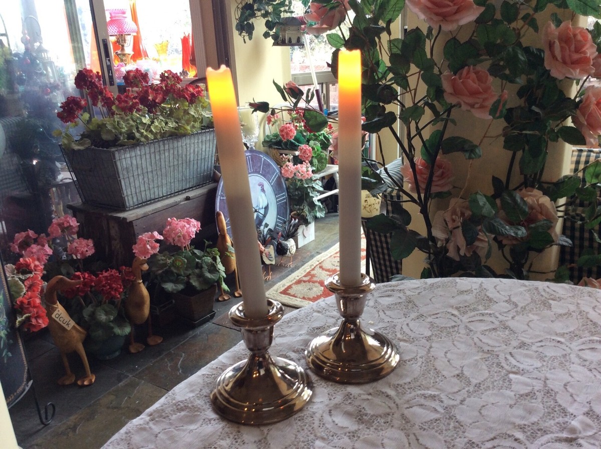 Vintage GORHAM EP YC3003 Silver Plate Weighted Pair Candle Stick