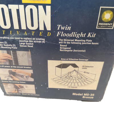 Twin Floodlight Kit Motion Activated Sensor Regent Model MS35 Outdoor New in Box