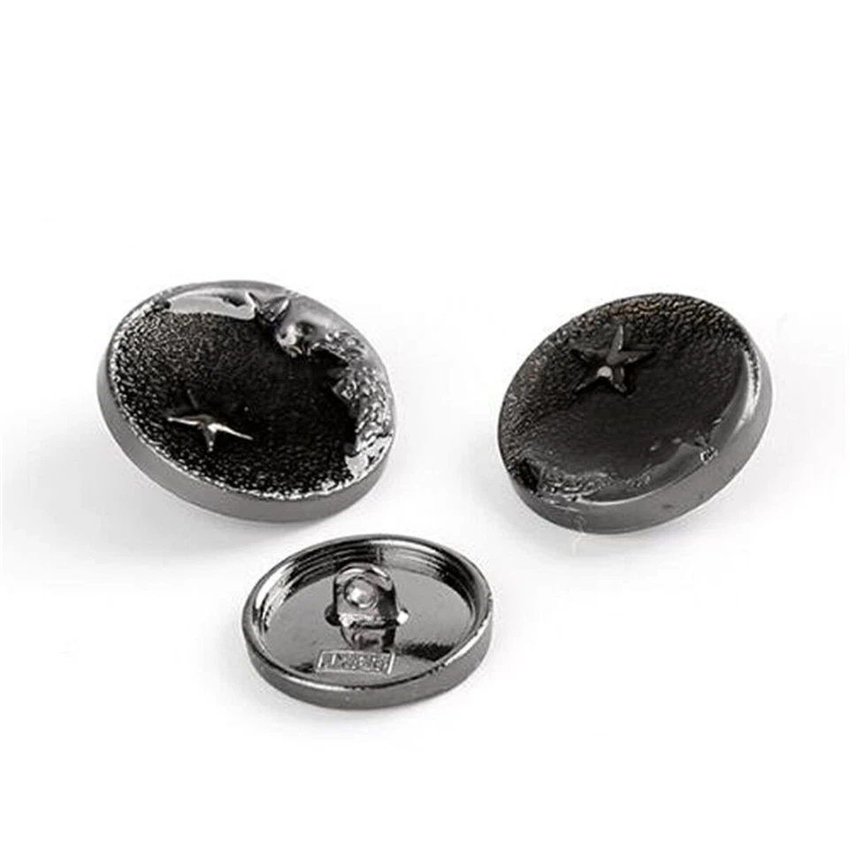 10X Metall Schaft Knöpfe Mond Stern Muster Zum Selbermachen Anzug Mantel 20mm - Bild 3 von 4