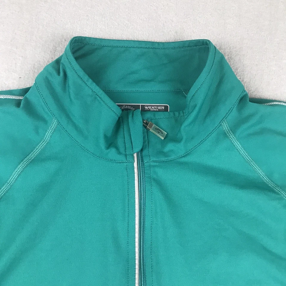 Camisa Callaway Para Hombre Mediana Verde Performance Serie Climática Mangas Largas 1/4 Cremallera Foto 2 de 4
