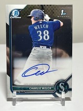 2022 Bowman Chrome Charlie Welch #CPA-CW 1st Bowman Chrome Base Auto Mariners