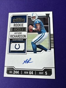 2023 Panini Contenders Anthony Richardson Rookie Ticket On Card Auto #102 Colts