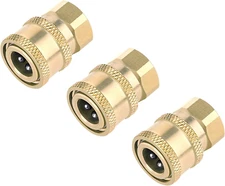 3 Pack Pressure Washer Coupler Brass Fittings 1/4 Inch Quick Connect To Female N