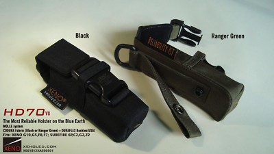 High Quality Black Xeno HD70 Cordura Case for SureFire 6p/c2/g2 and similar