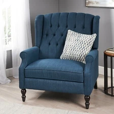 Salome Oversized Tufted Wingback Fabric Push Back Recliner
