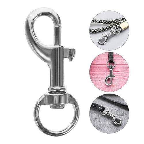 Huouo 4 Pcs 3.5" Flag Swivel Snap Hooks Flagpole Accessories - Heavy Duty Eye Bolt Clips For Pet Leash, Key Chain Or Clothlines Tarp - Nickel Plated - View #5