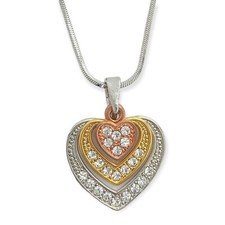 Necklace Hearts Made With Swarovski Crystal Love Heart Pendant Lovers Chain