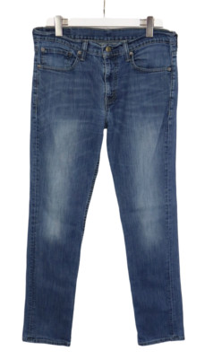 LEVI'S 511 Jeans Men's W34/L34 Slim Whiskers Fade Effect Logo Blue