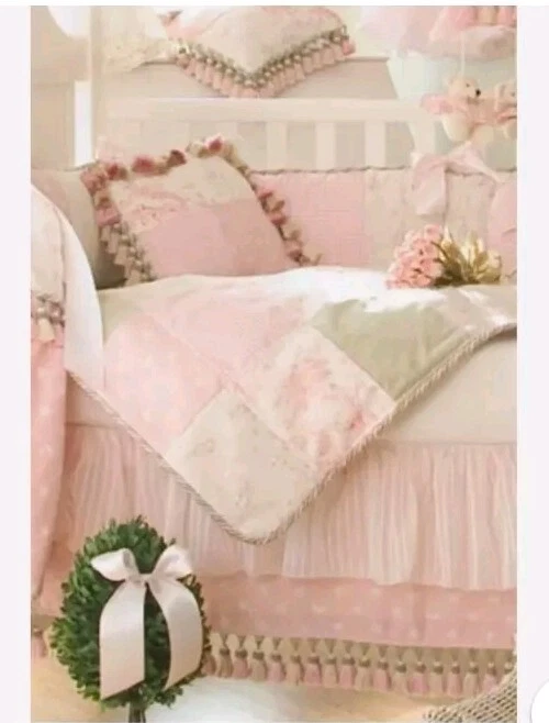 Glenna Jean Isabella Crib Skirt Pink & White Layers Tassels NEW  - Image 3 of 4