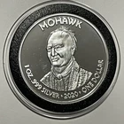 Mohawk Indian Ceremonial Masks Los Coyotes Coin 1 Troy Oz .999 Fine Silver Round