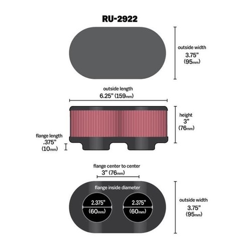 K&n Filtro Aria Sportivo RU-2922 - Foto 2 di 7