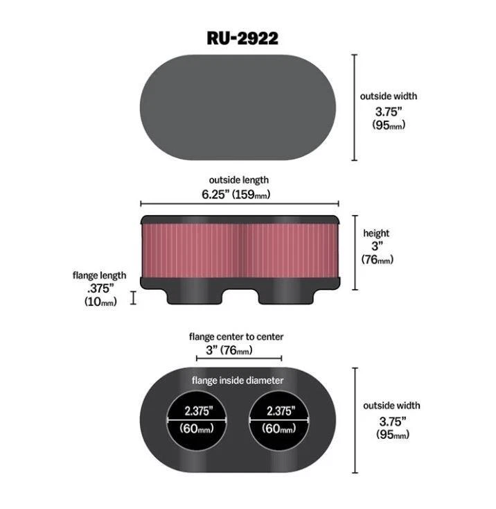 Filtro De Aire Deportivo K&N RU-2922 - Imagen 2 de 4