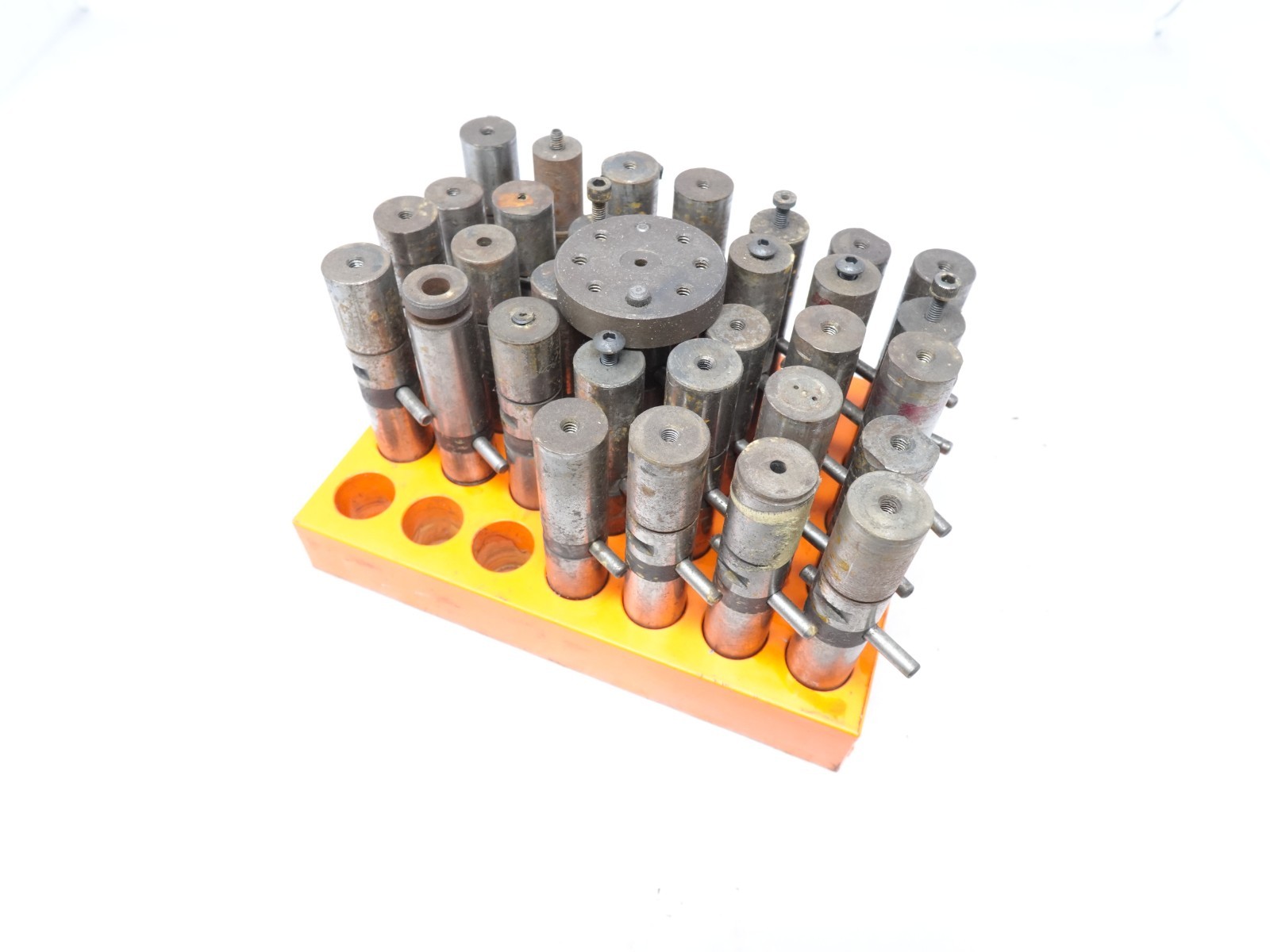 Lot of 32 System 3R EDM Tooling Electrode Holders with Rack NY20