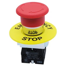 mxuteuk 2NC 22mm Emergency Stop Push Button Switch Red Mushroom Equipment e Stop
