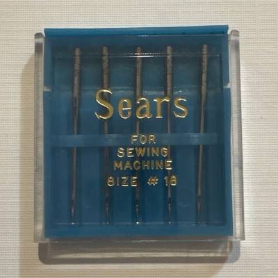 Vintage Sears Sewing Machine Needles Size #18 Set of 5 in Blue Storage Case