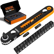 KSEIBI 181787 Mini Ratchet Wrench Set 18-Piece | Low profile ratchet, Black 
