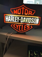 Harley Davidson Inspired 3D USB LED Powered Lightbox sign Height 8" width 10" 
