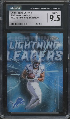 2025 Topps Chrome Lightning Leaders #LL15 Amon-Ra St. Brown Mint+ CGC 9.5