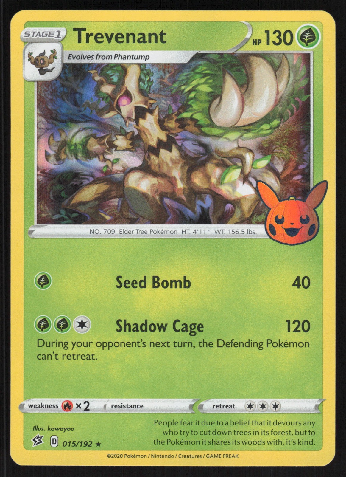 Trevenant Holo 015/192 LP Pokemon Card