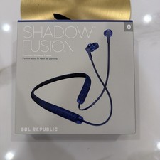 SOL REPUBLIC SHADOW FUSION SOL-EP1200BL Blue Neckband Type Wireless Earphone New