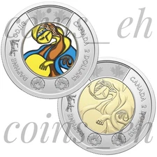 2025 Canada Life and Art of Daphne Odjig $2 Toonie Colour/Non-Colour 2 Coin Set