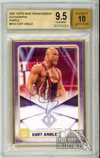 Kurt Angle 2020 Topps Transcendent WWE Purple Autograph Card #A-KA 09/10 BGS 9.5