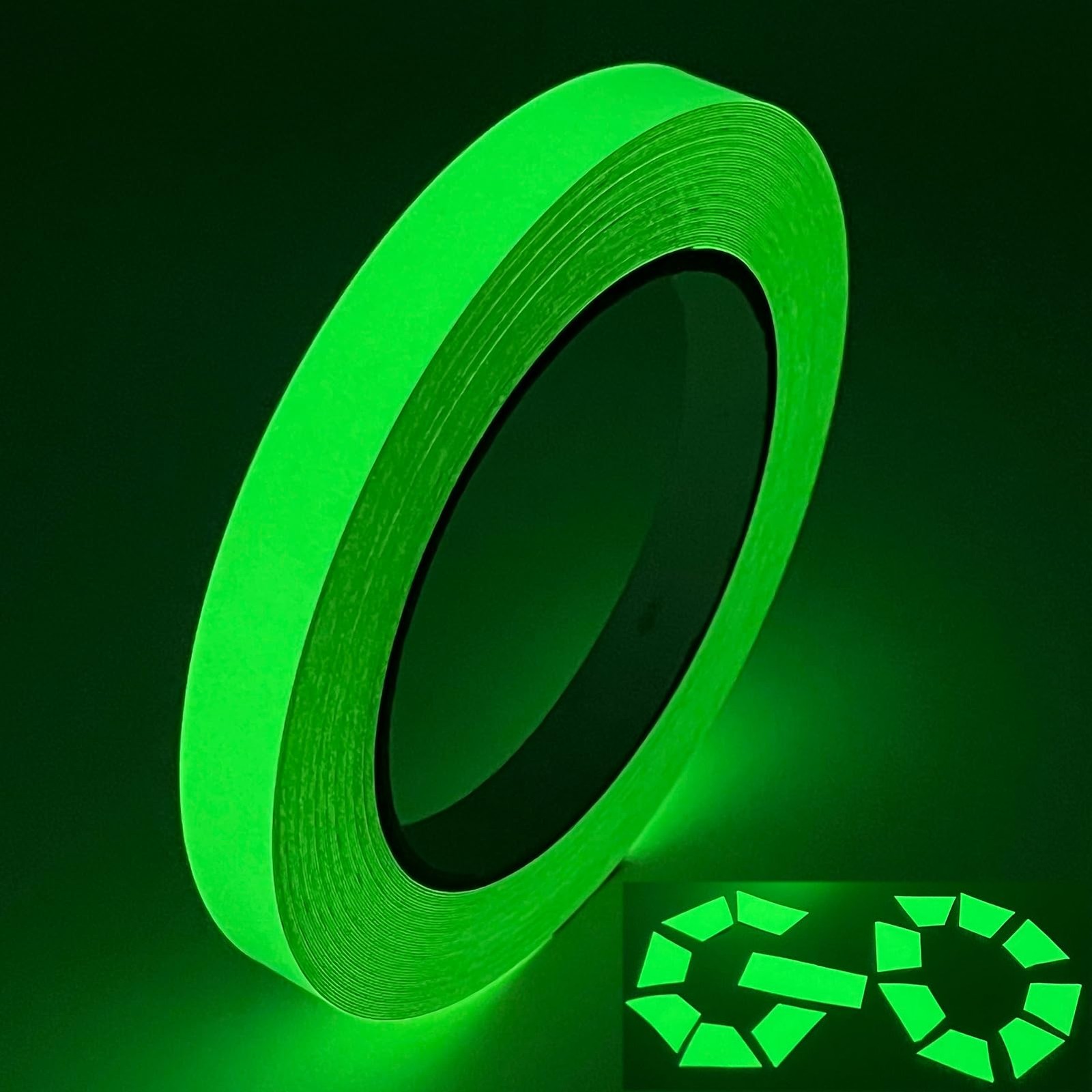 Glow in the Dark Tape 50 FT x 0.5 Inch, for Inch x 50 FT, Green