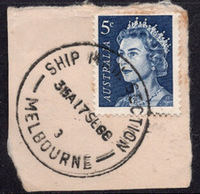17 SEP 1988 - SHIP MAIL SECTION - MELBOURNE 3, complete circular postmark on 5c