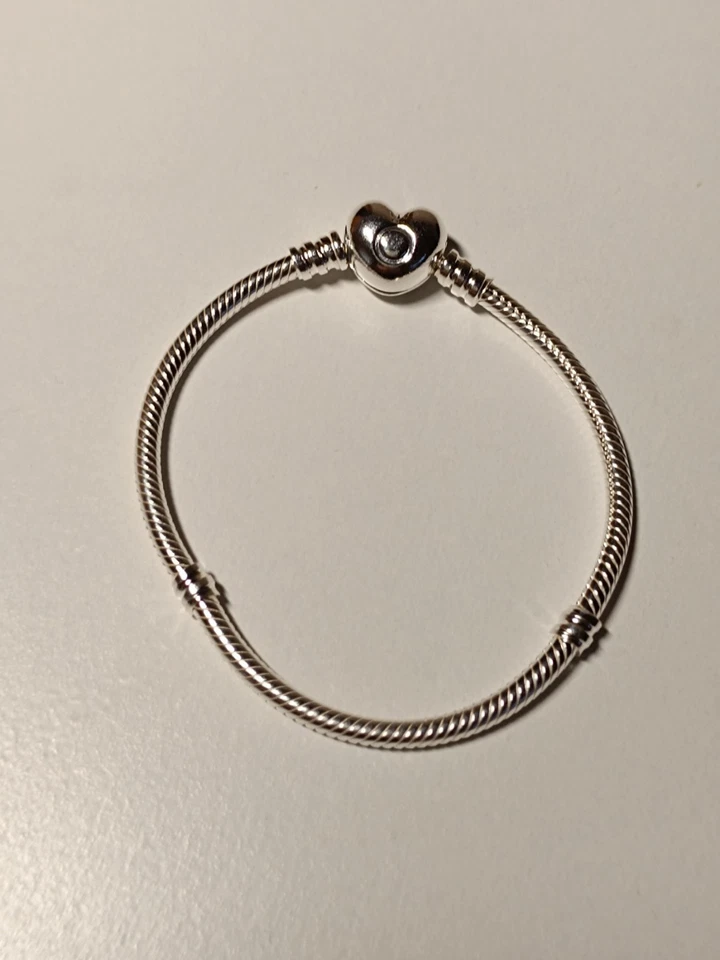 Pandora Moments Herz und Schlangen-Gliederarmband Sterling-Silber 590719-17 - Bild 2 von 4