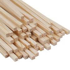 Square Wooden Dowels Wooden Sticks for Crafts 1/4"x 15", 50 PCS Square Wood D...
