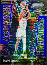 2025 Panini WNBA Prizm - Saniya Rivers #1 - Rookie Fireworks Blue Pulsar /199 RC