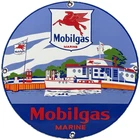VINTAGE MOBIL MARINE PORCELAIN SIGN DEALERSHIP SERVICE GAS STATION MOBIL OIL
