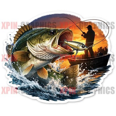 Largemouth Bass Fishing fish sticker vinyl decal sport F