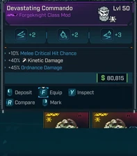 Borderlands 4 🎉 Devastating Commando ✨ [MeleeCritCH/KineticDMG/OrdnanceDMG]