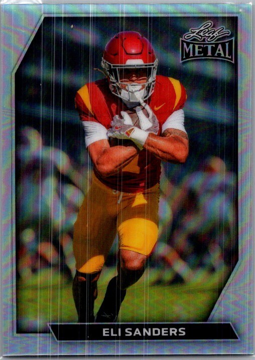 Eli Sanders 2026 Leaf Metal Football Silver Base Card /12