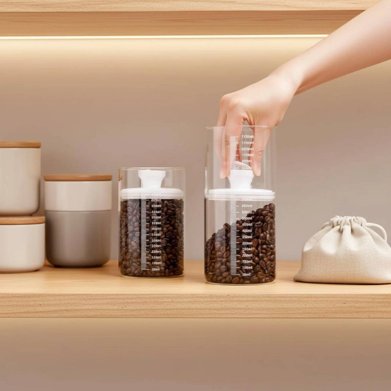 Vacuum Seal Canister Vacuum Jar Clear Design for Kitchen, Home
