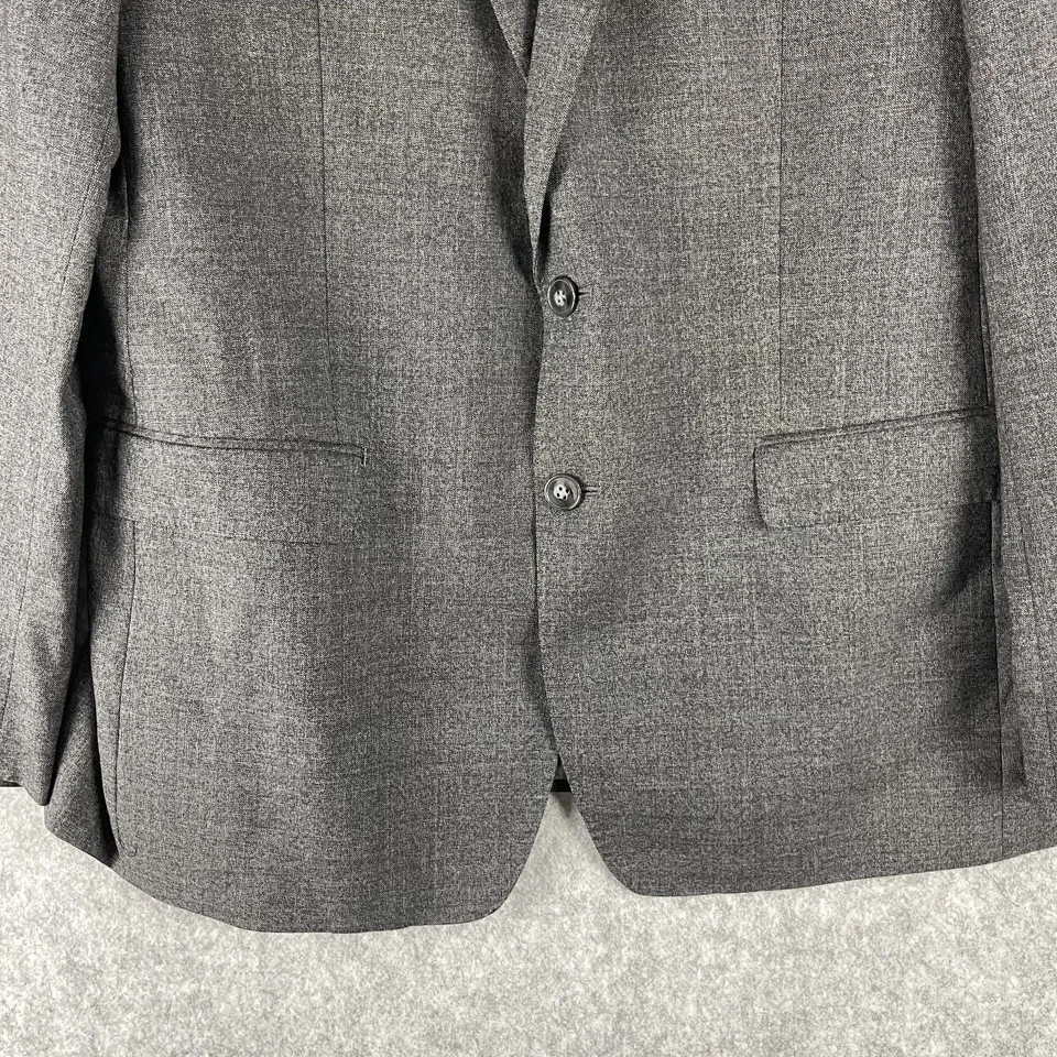 Костюм шерстяной Calvin Klein из 2 предметов серый экстремально приталенный блейзер 44R брюки 36x30 - Изображение 4 из 4