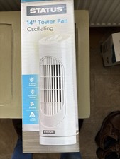 Status 14 Inch Tower Fan White, 3 Speed,