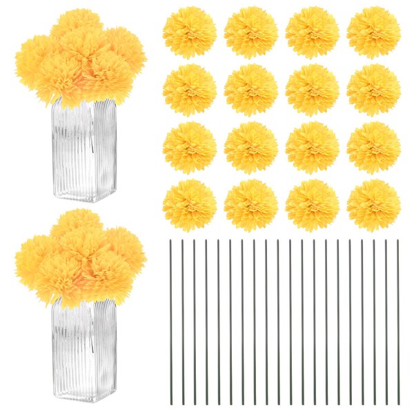 "11\" Kunst-Chrysanthemen BlumenbäLle 30Stk, Gelb, FüR Zuhause/Hochzeit/Party"-image