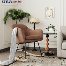 Ergonomic Rocking Chair Soft Chenille Durable Glider Easy Assembly Nursery New