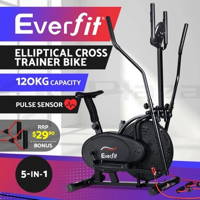 Everfit Exercise Bike 5in1 Elliptical Cross Trainer Machine Bicycle Home Fitness - image 1 of 4