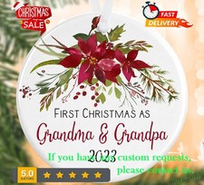 First Christmas as Grandma and Grandpa Christmas Ornament.Personalized Grandp...